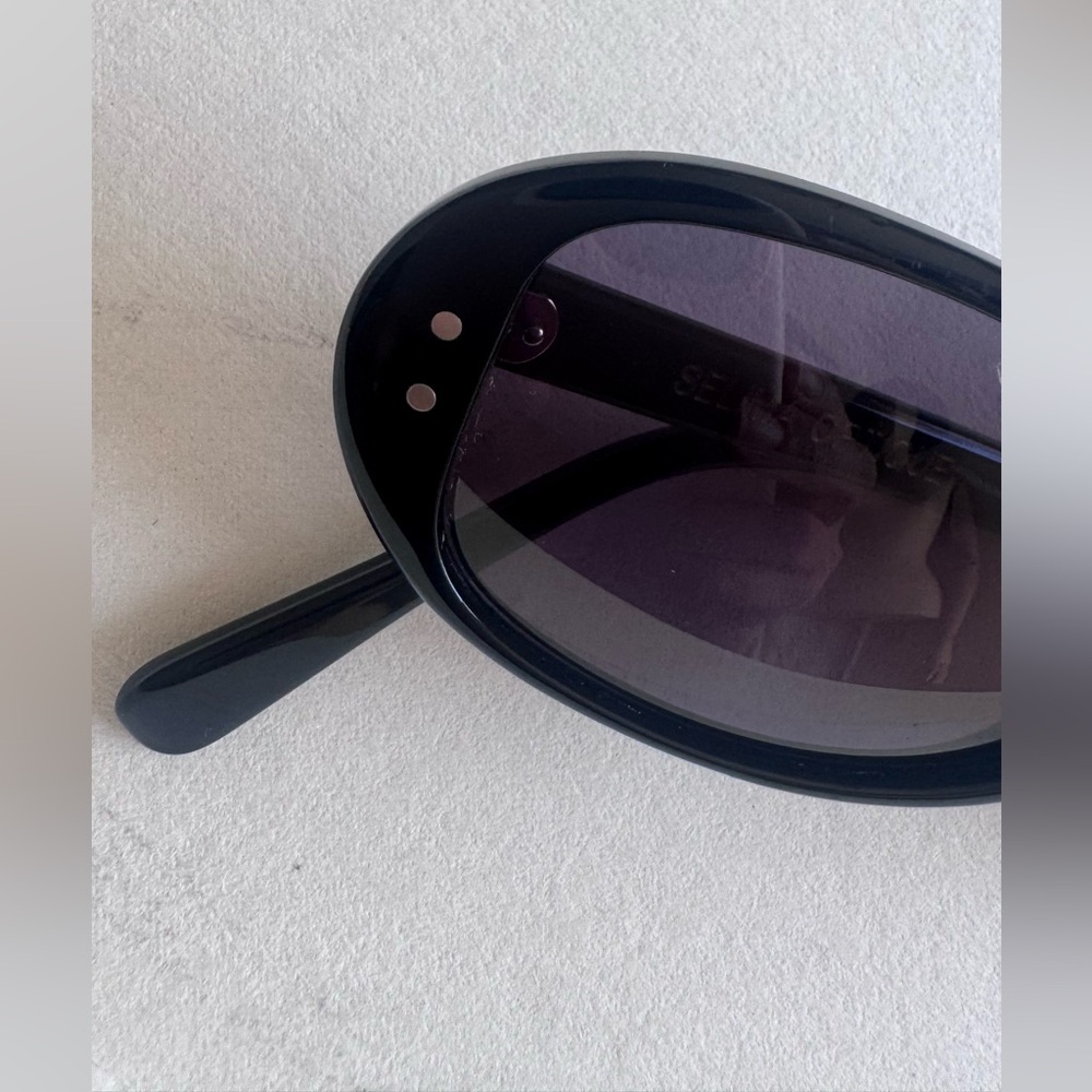Selima Optique Carolyn Bessette Kennedy black Oval 90s Carolyn Sunglasses - Picture 7 of 13